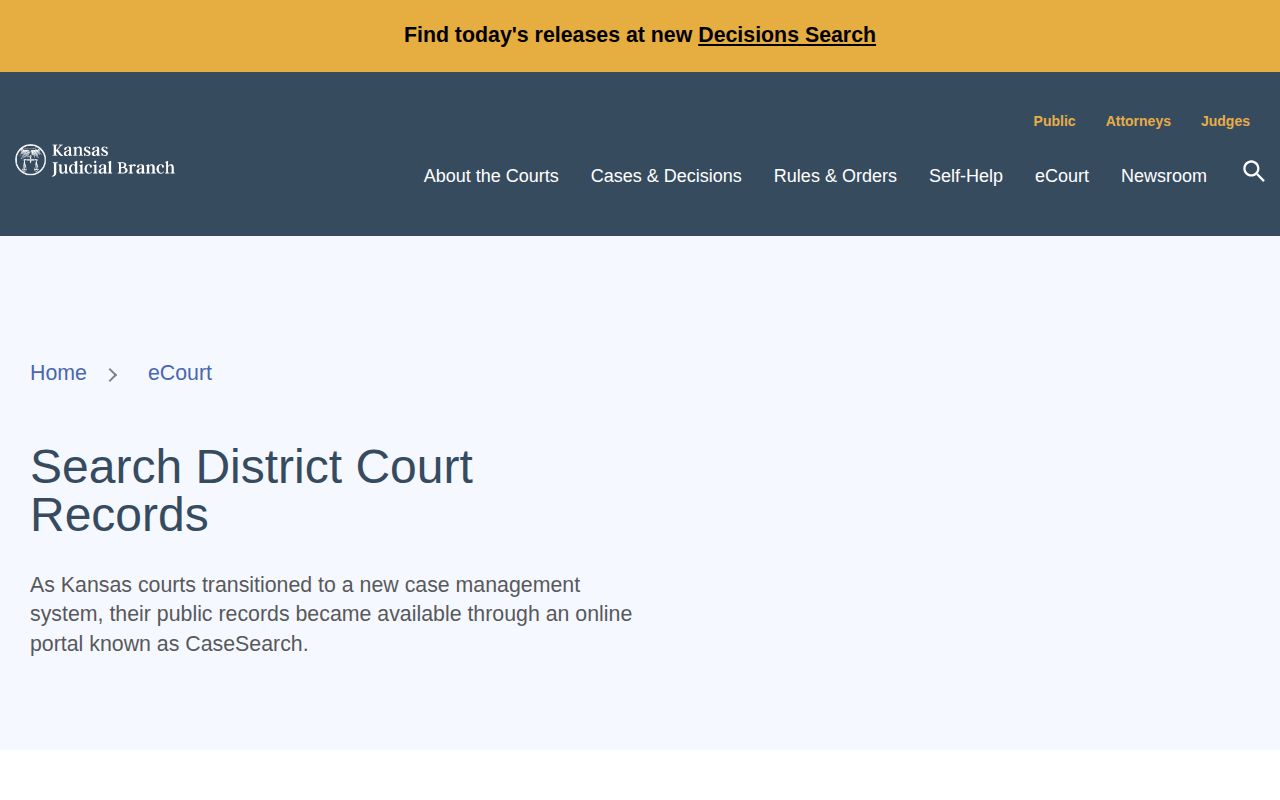 Kansas court access for Comanche County arrest outcomes